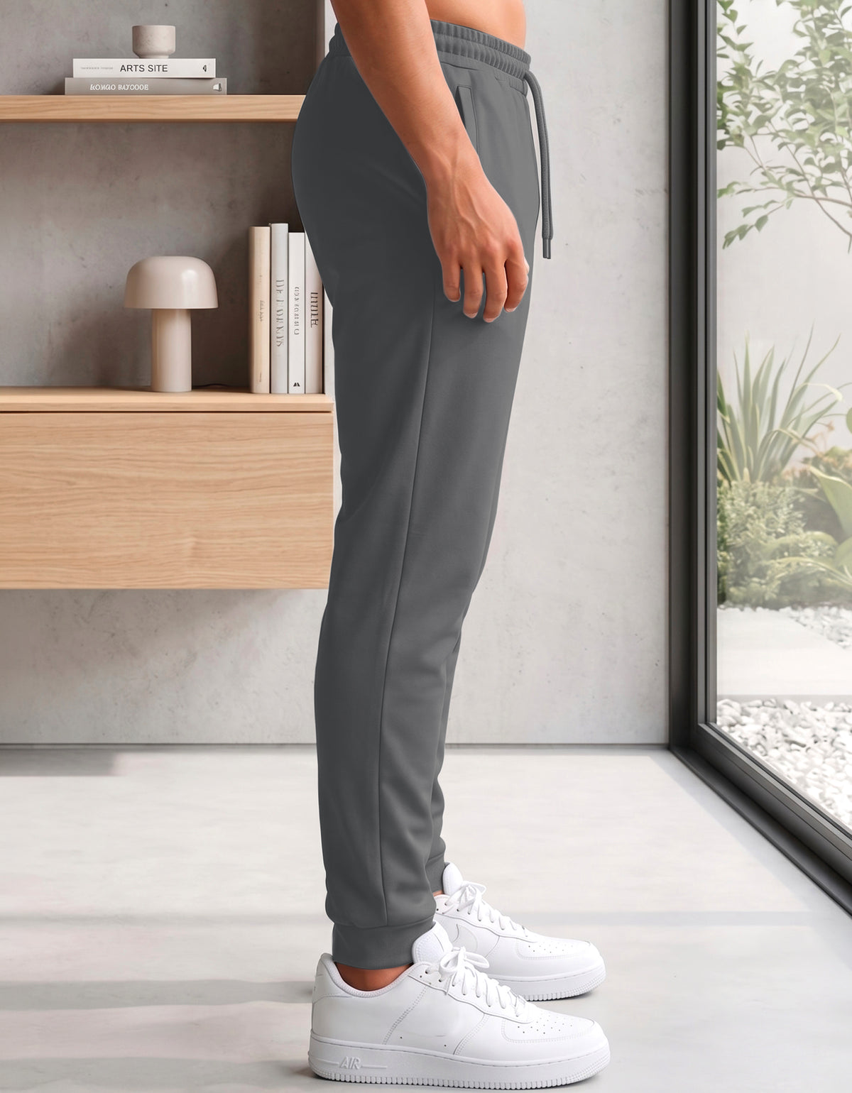 Pants Jogger Hombre Fleece con Bolsillos color Gris Oxford