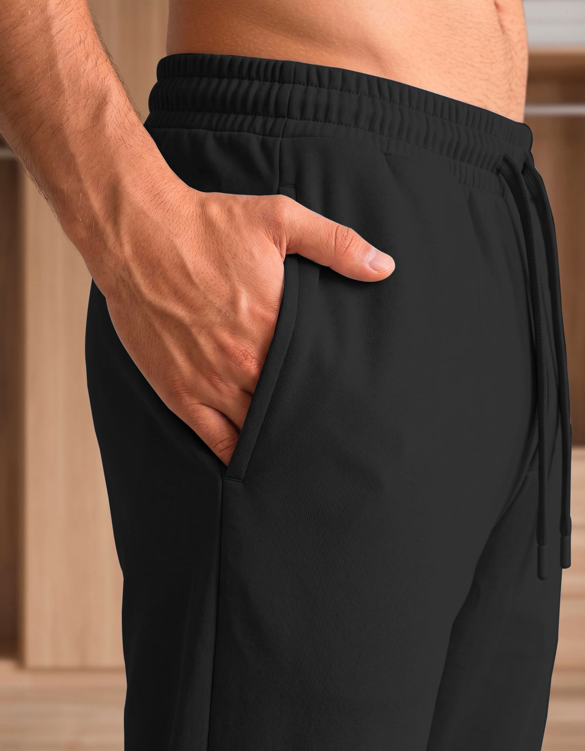 Pants Jogger Hombre Fleece con Bolsillos color Negro