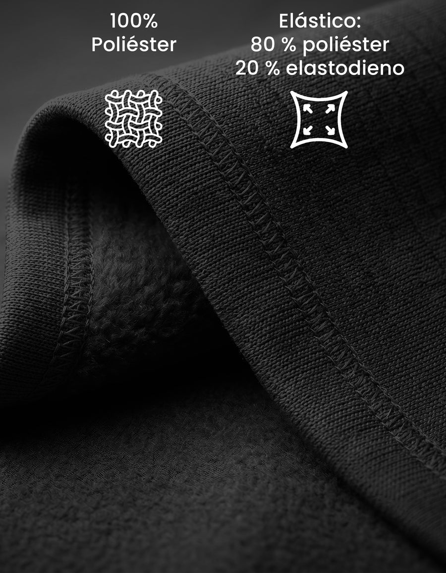 Pants Jogger Hombre Fleece con Bolsillos color Negro