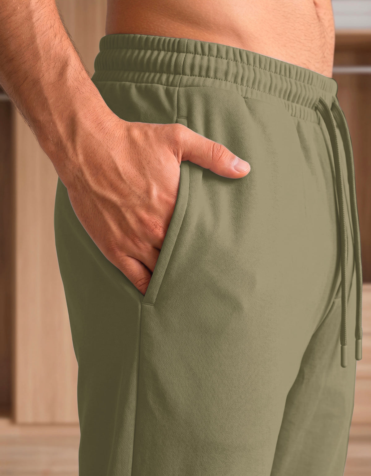 Pants Jogger Hombre Fleece con Bolsillos color Taupe