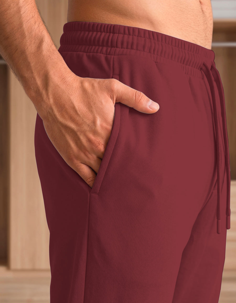 Pants Jogger Hombre Fleece con Bolsillos color Vino