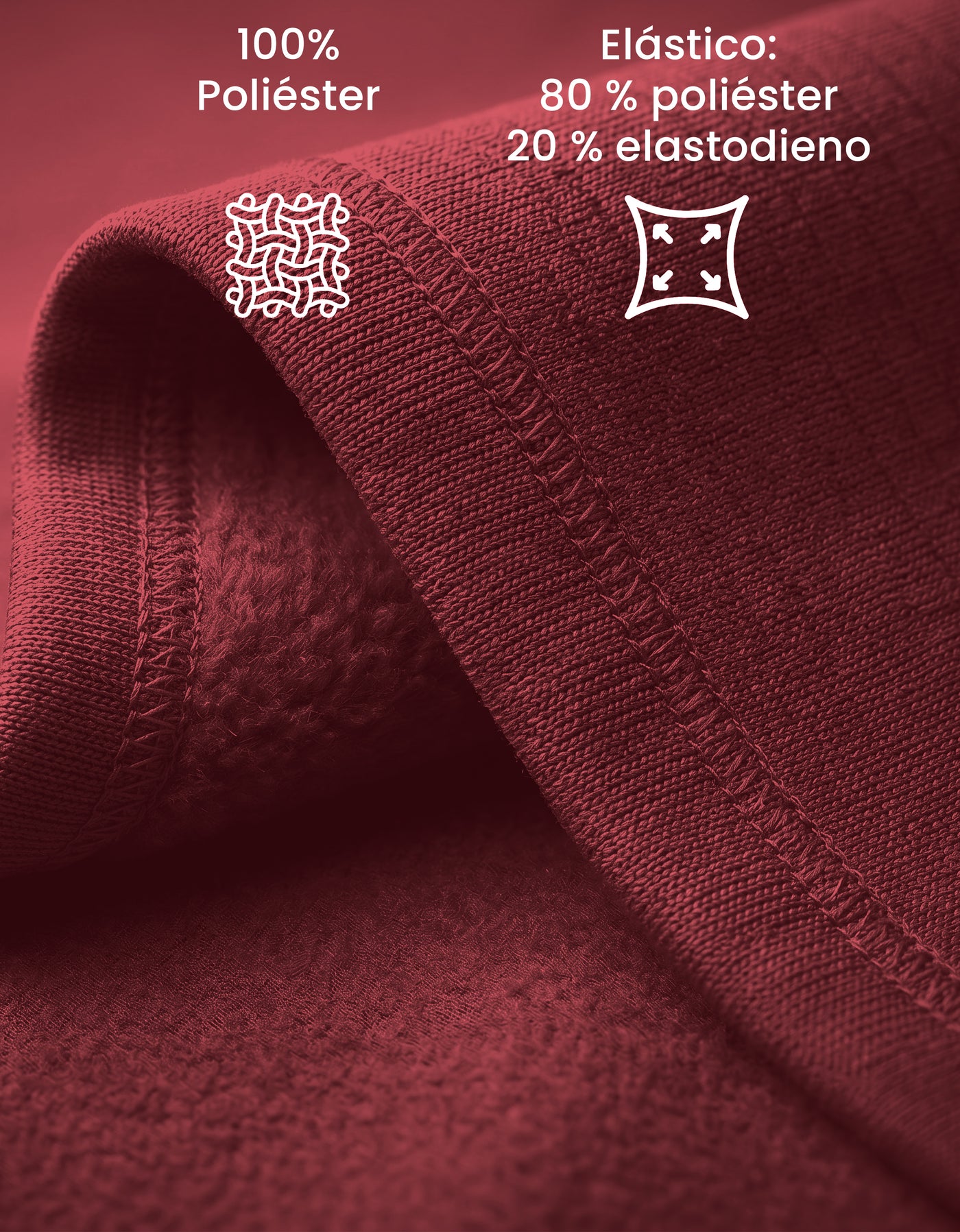 Pants Jogger Hombre Fleece con Bolsillos color Vino