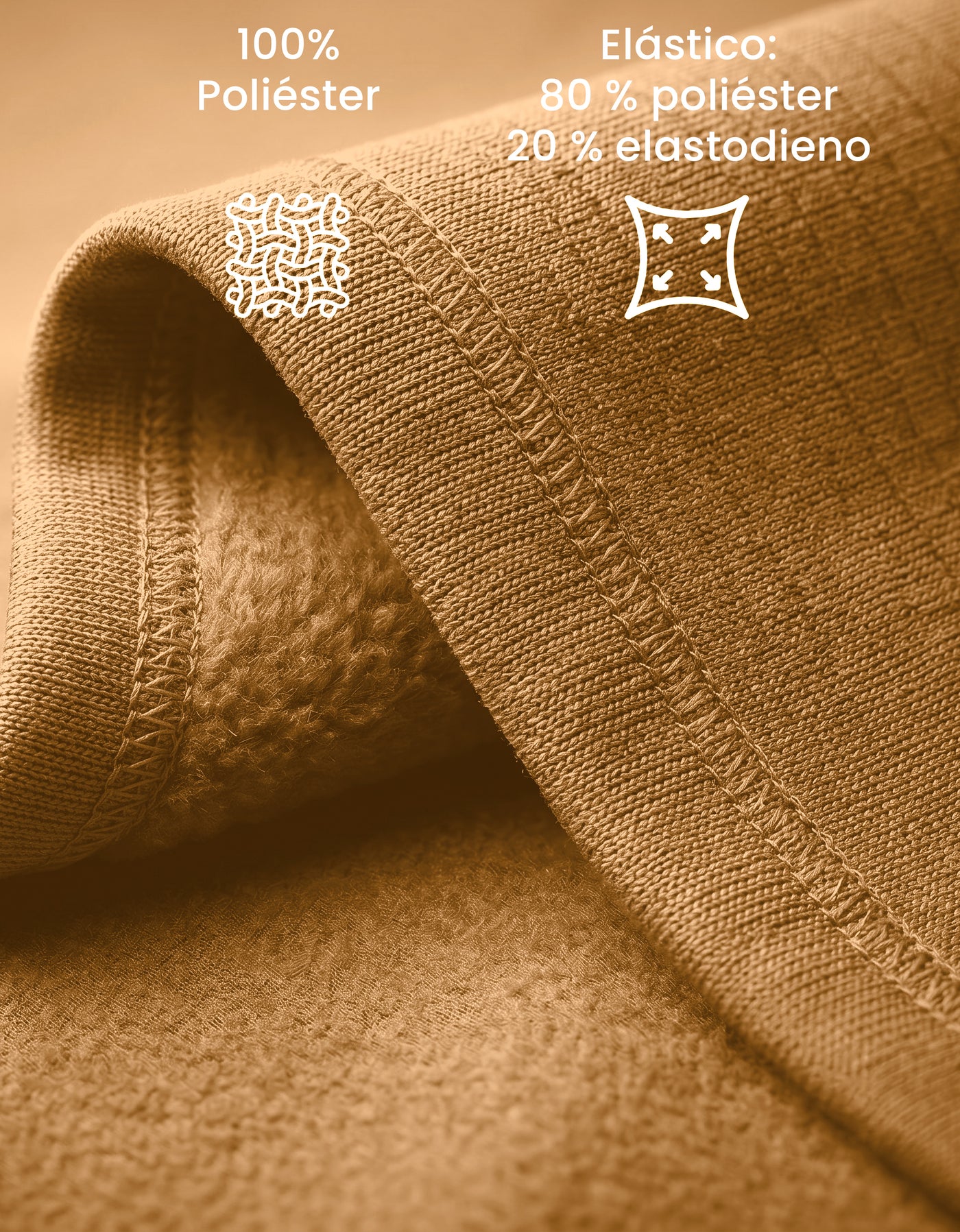 Pants Jogger Mujer Fleece con Bolsillos color Khaki