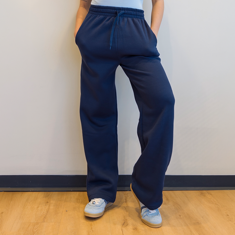 Pants Recto Mujer Fleece Corte Cómodo color Azul Marino