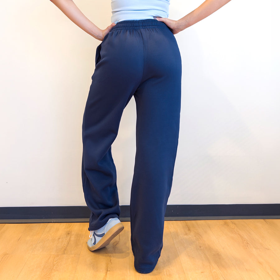 Pants Recto Mujer Fleece Corte Cómodo color Azul Marino