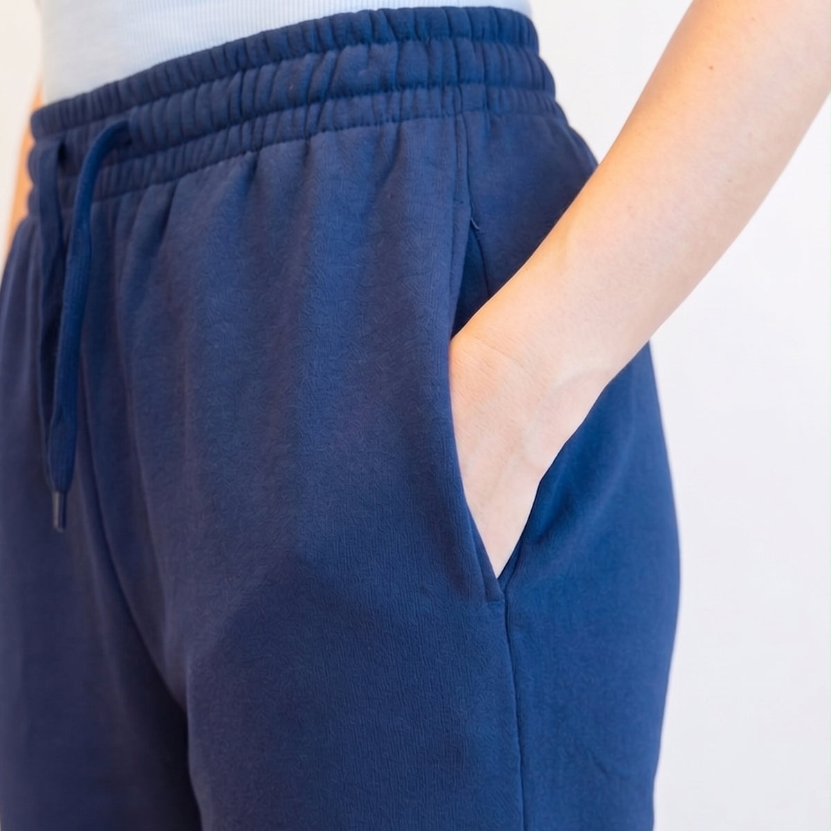 Pants Recto Mujer Fleece Corte Cómodo color Azul Marino