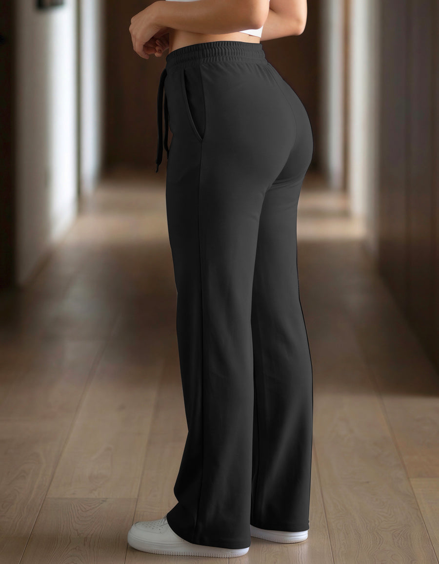 Pants Recto Mujer Fleece Corte Cómodo color Negro