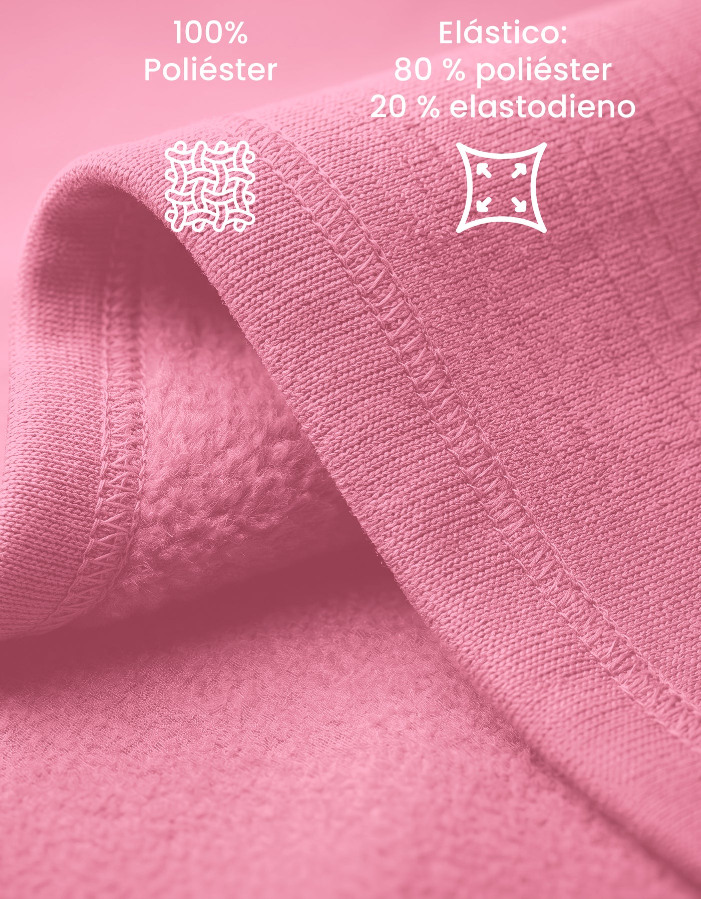 Pants Recto Mujer Fleece Corte Cómodo color Rosa