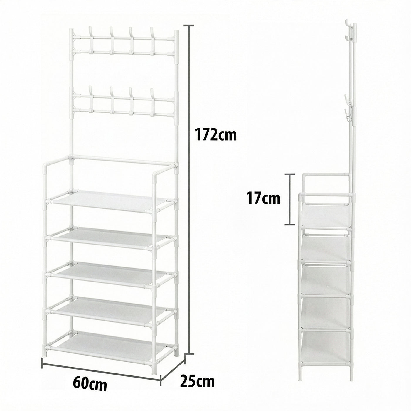 Perchero Metálico con Ruedas · Organizador de Closet color Blanco