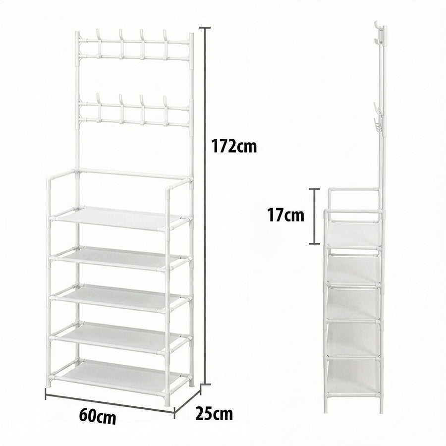 Perchero Metálico con Ruedas · Organizador de Closet color Blanco