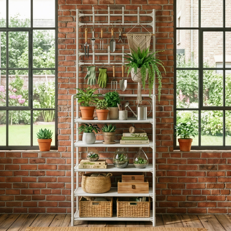 Perchero Metálico con Ruedas · Organizador de Closet color Blanco