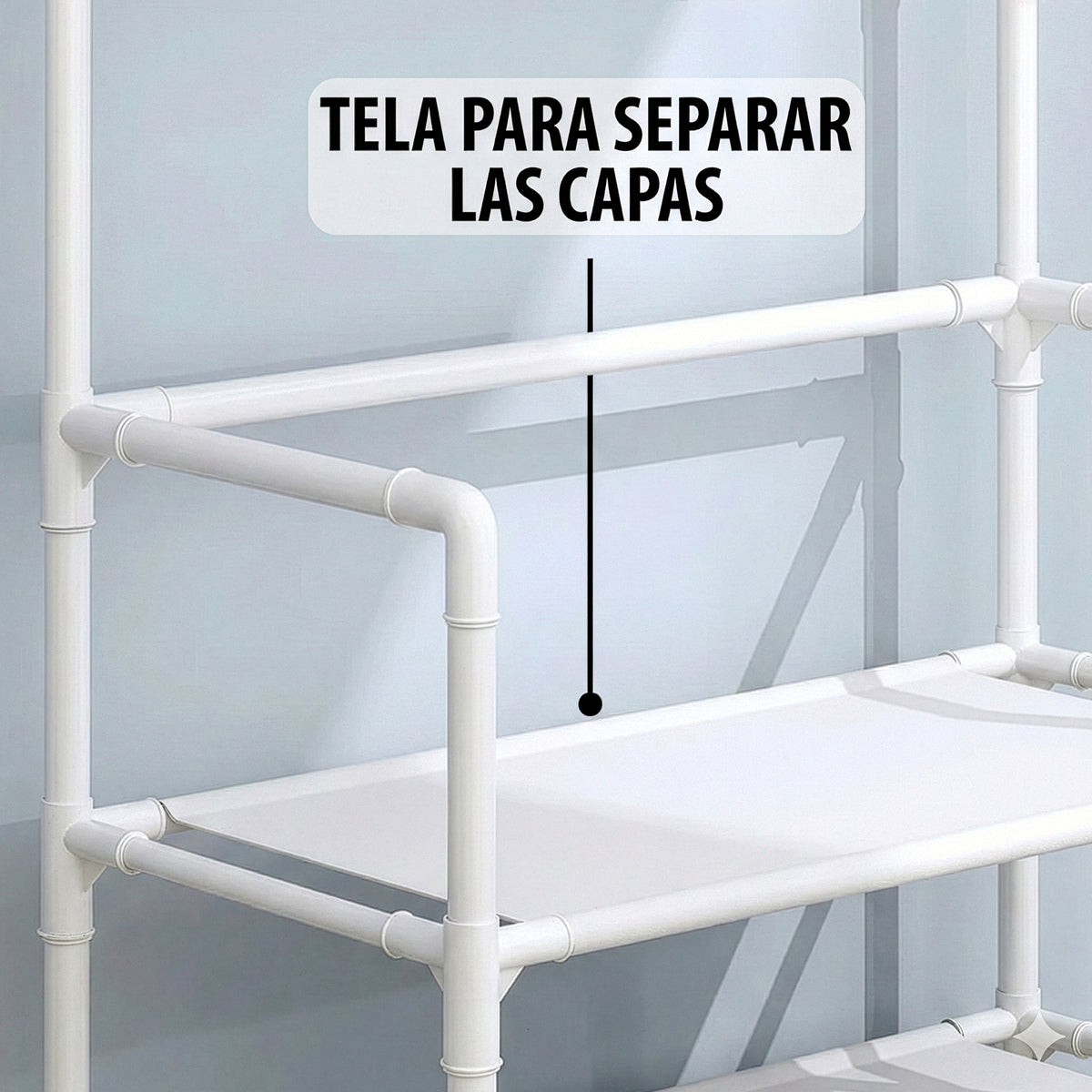 Perchero Metálico con Ruedas · Organizador de Closet color Blanco