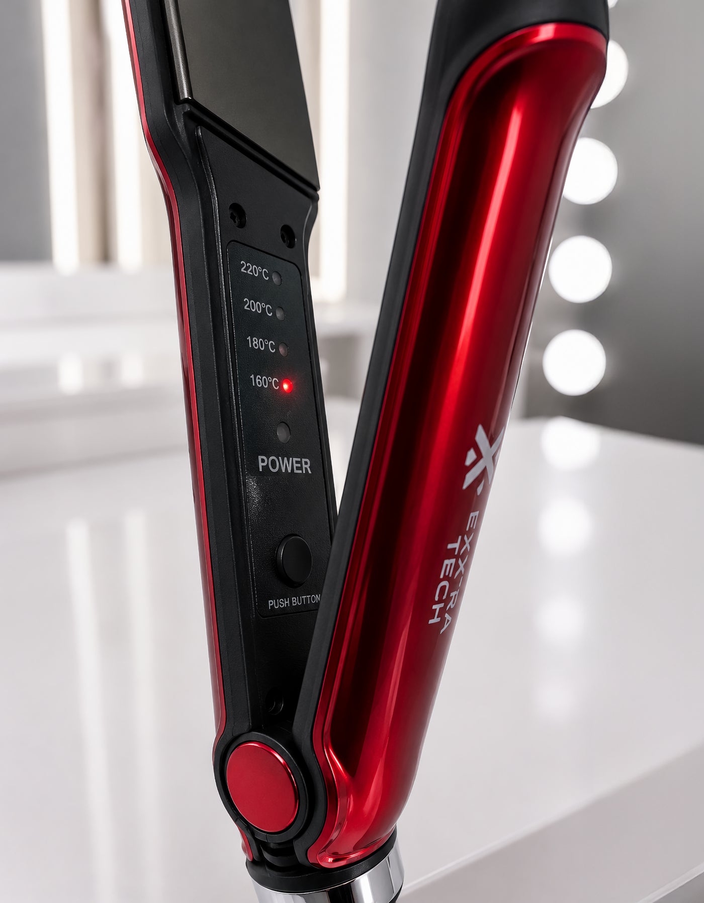 Plancha para Cabello Placas Lisas color Rojo