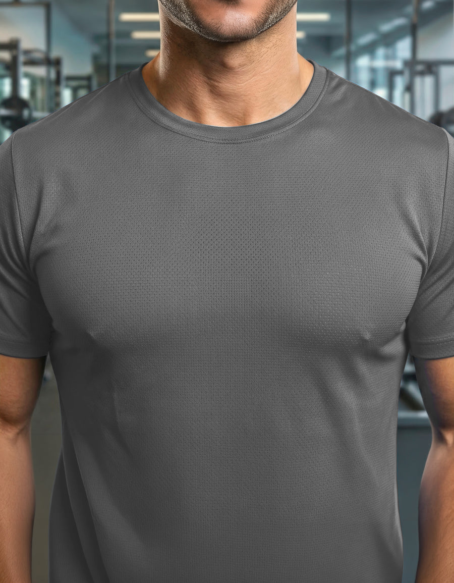 Playera Hombre Cuello Redondo Algodón color Gris