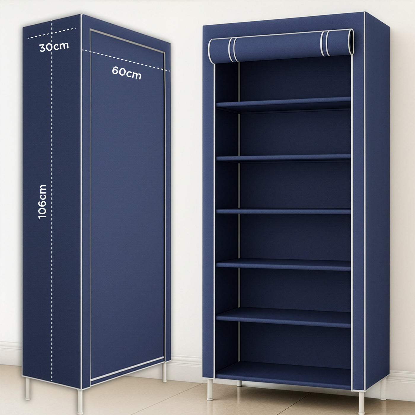 Rack Organizador Metálico para Hogar color Azul Marino