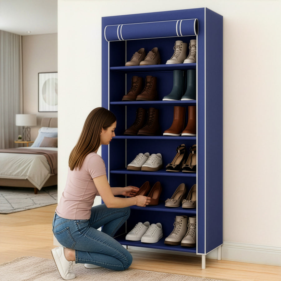 Rack Organizador Metálico para Hogar color Azul Marino