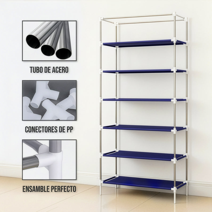 Rack Organizador Metálico para Hogar color Azul Marino