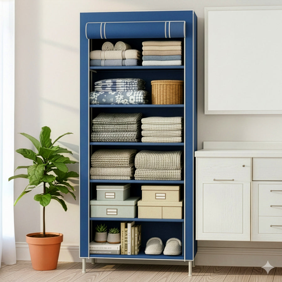 Rack Organizador Metálico para Hogar color Azul Marino