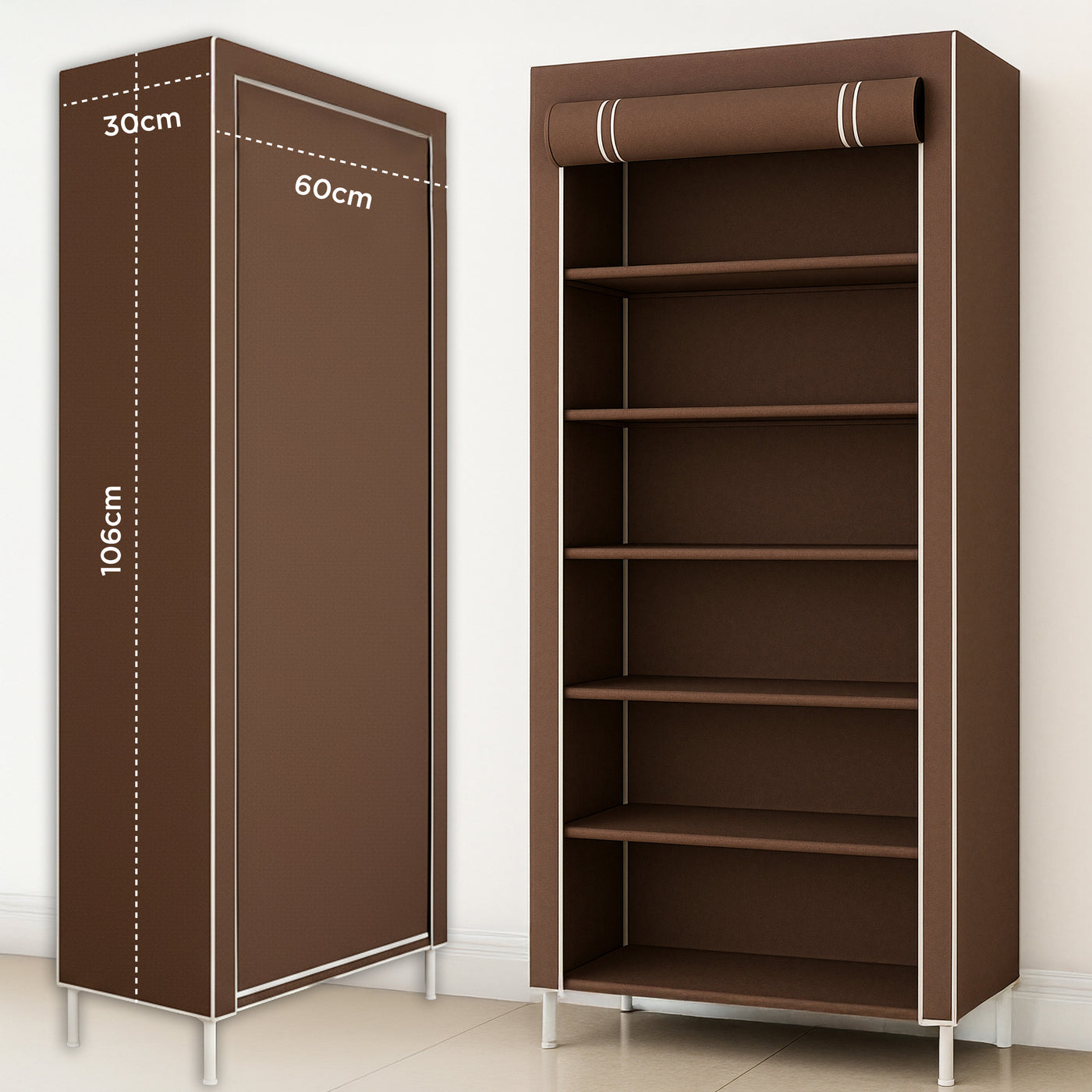 Rack Organizador Metálico para Hogar color Café