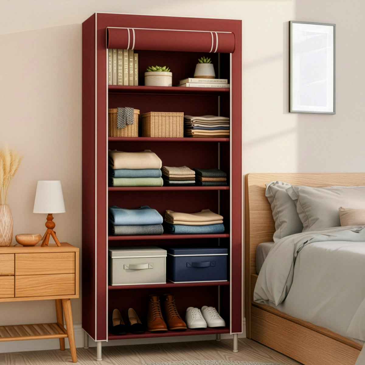 Rack Organizador Metálico para Hogar color Café ·2