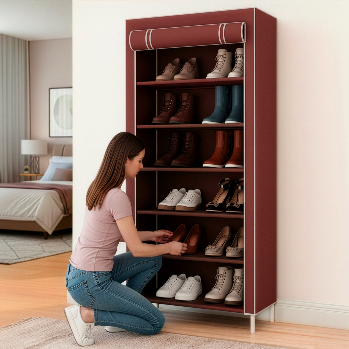Rack Organizador Metálico para Hogar color Café ·2