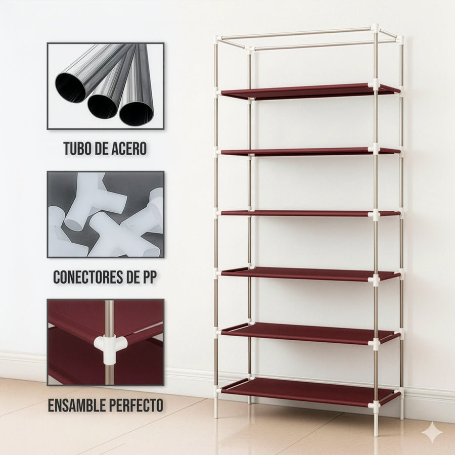 Rack Organizador Metálico para Hogar color Café ·2