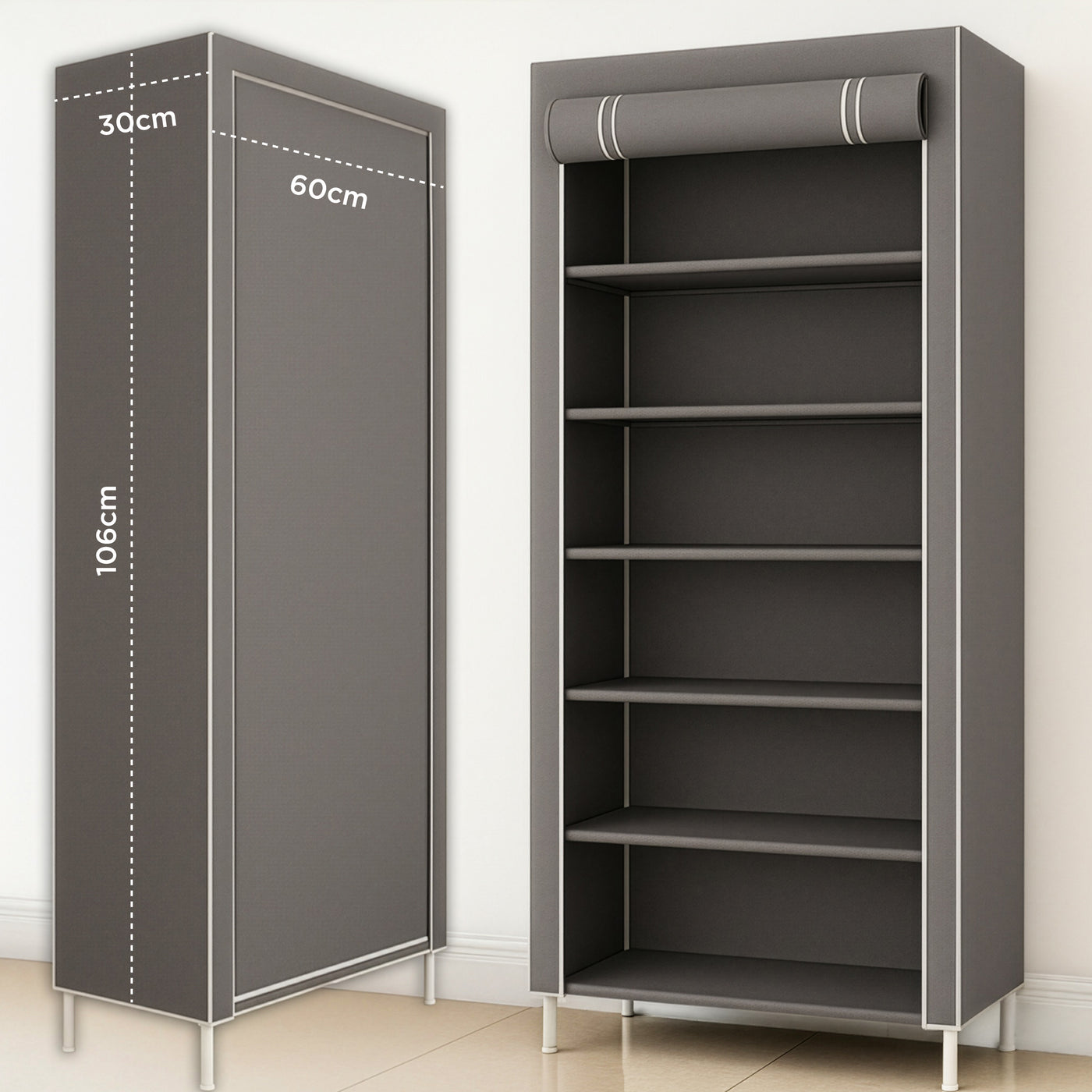 Rack Organizador Metálico para Hogar color Gris