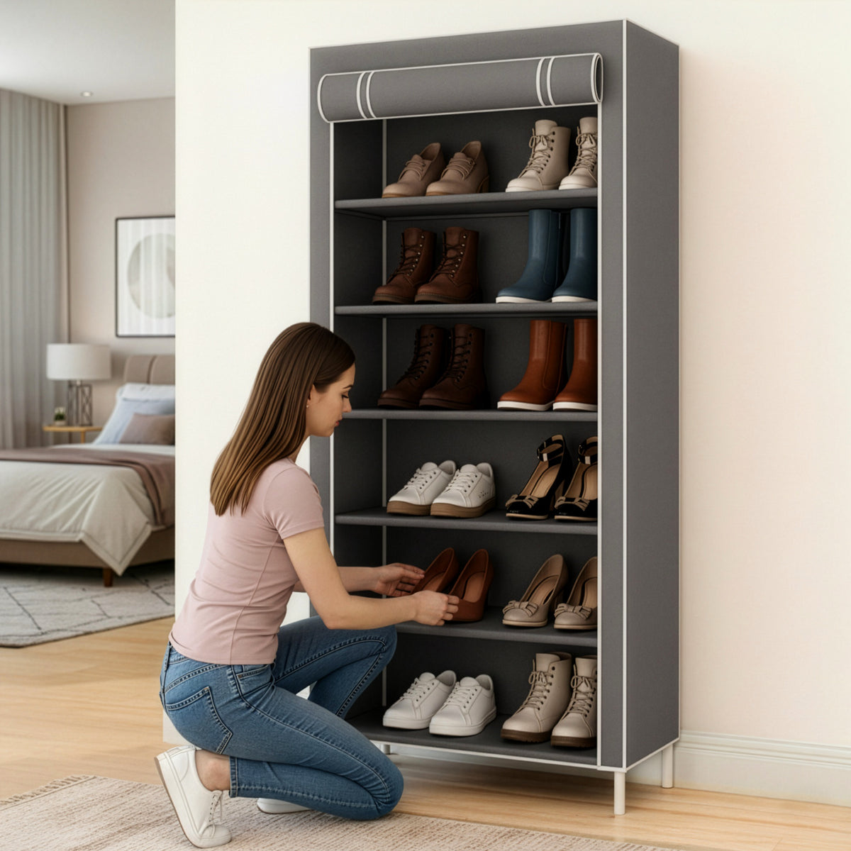 Rack Organizador Metálico para Hogar color Gris