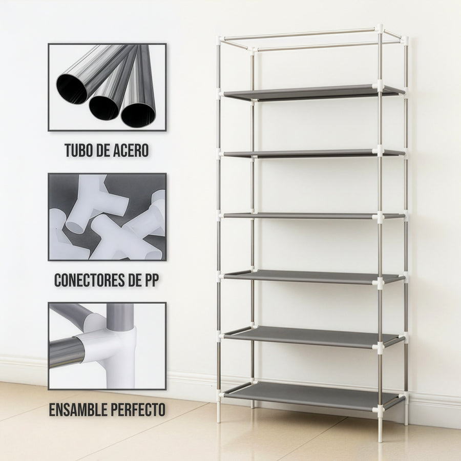 Rack Organizador Metálico para Hogar color Gris