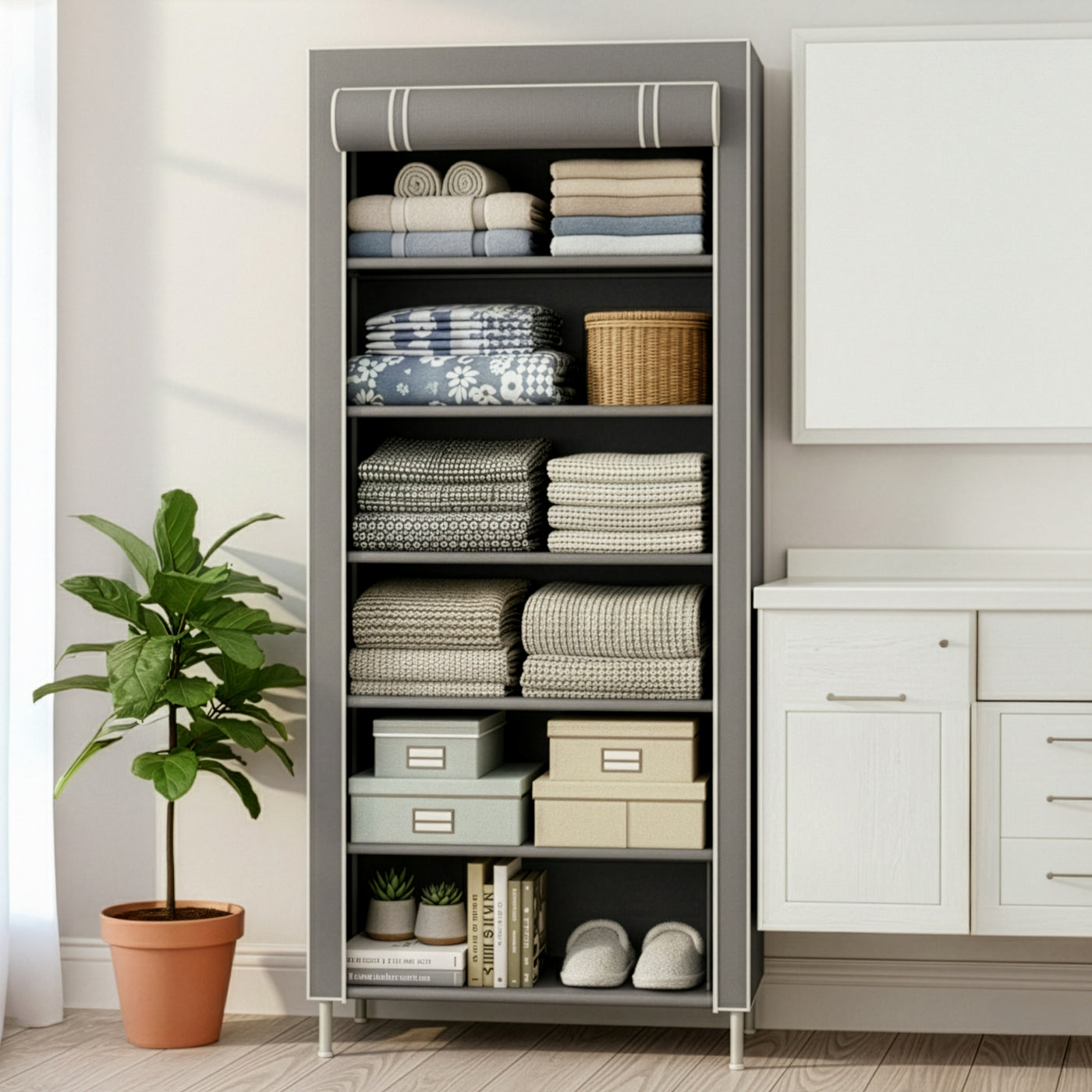 Rack Organizador Metálico para Hogar color Gris