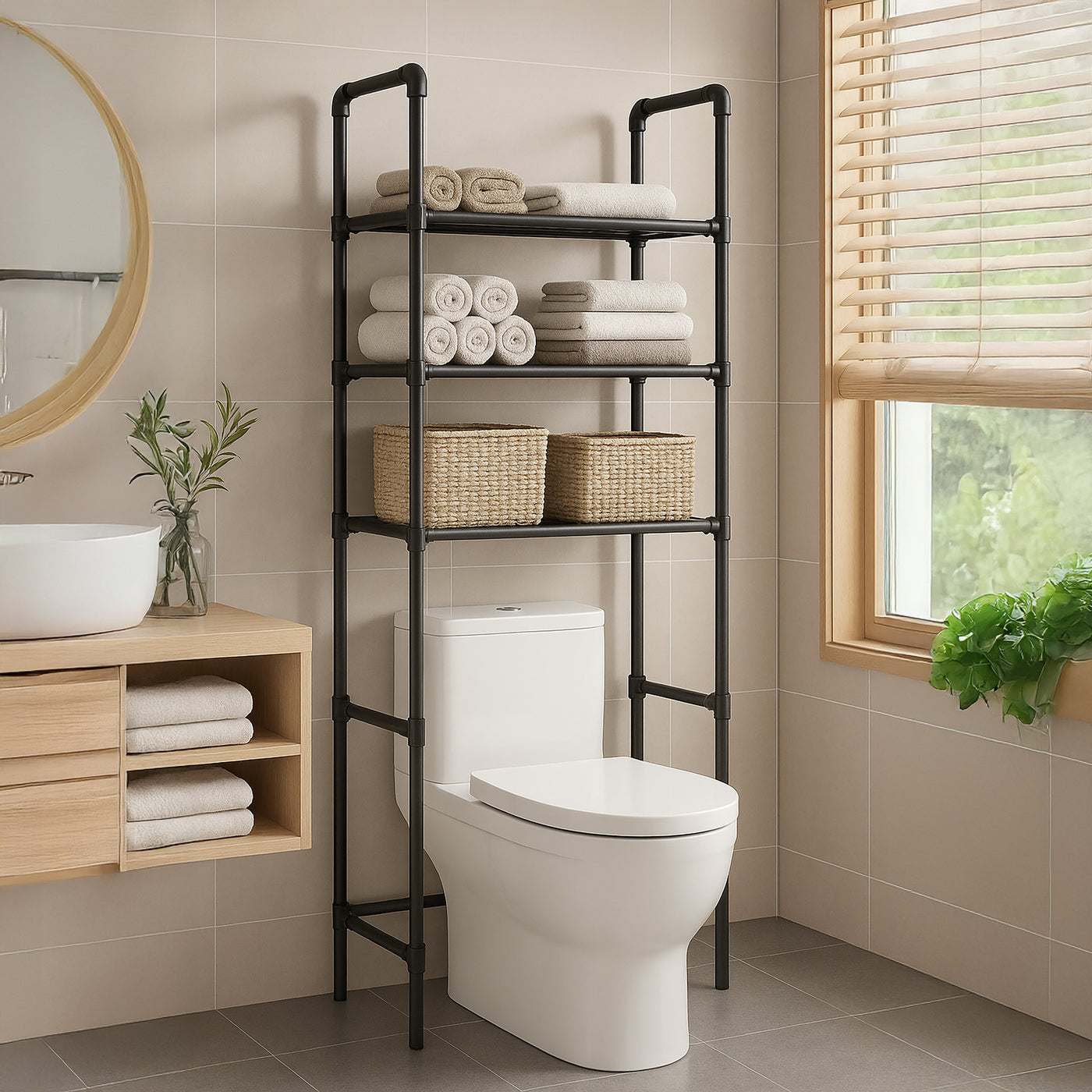 Rack Organizador Metálico para Hogar color Negro