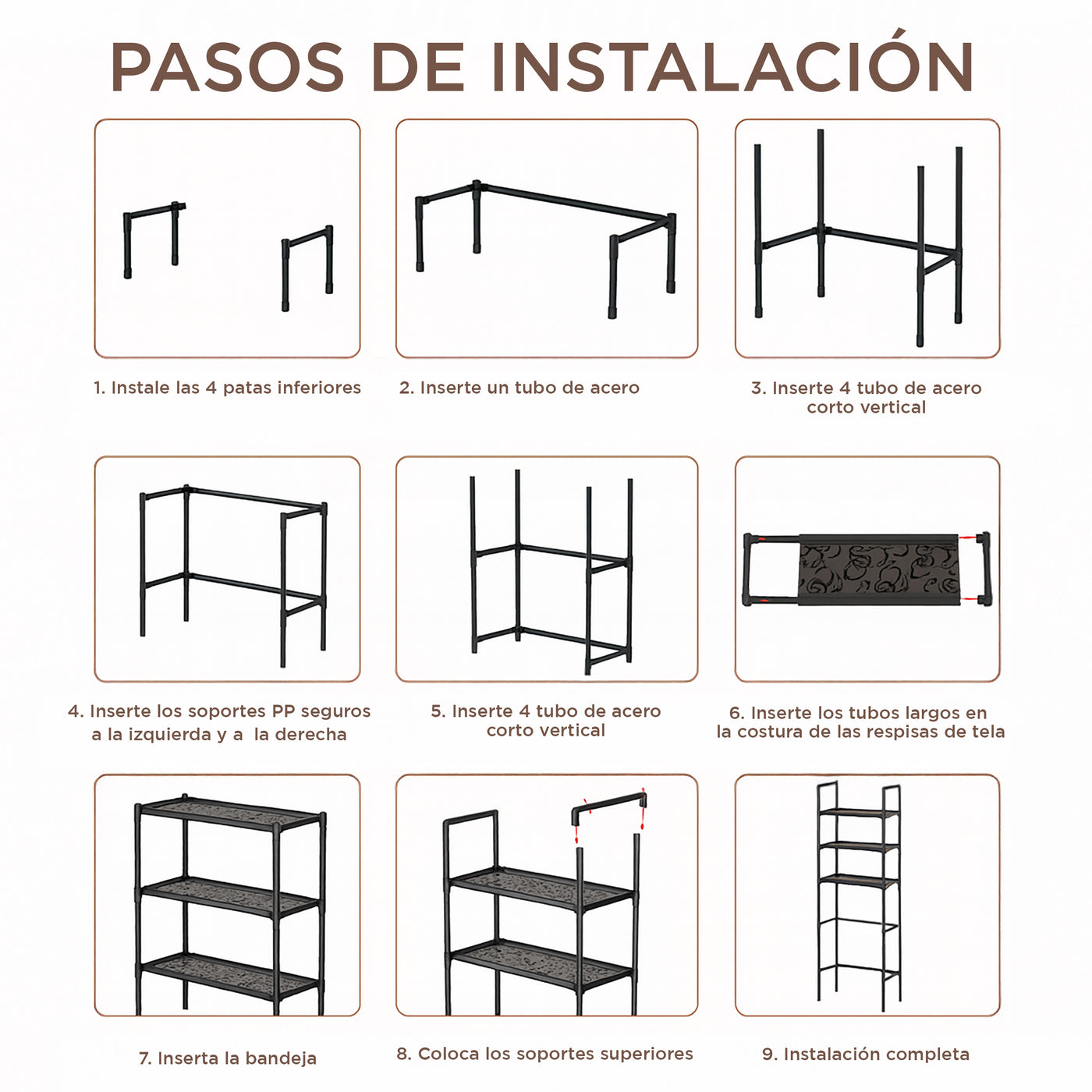 Rack Organizador Metálico para Hogar color Negro