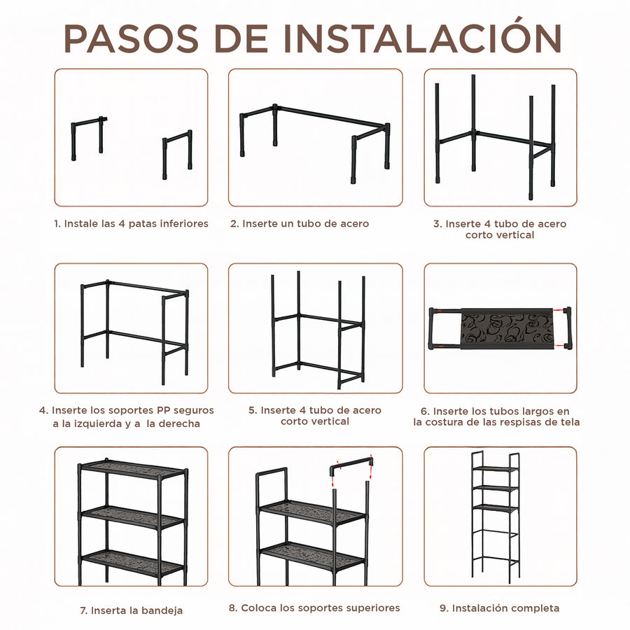 Rack Organizador Metálico para Hogar color Negro