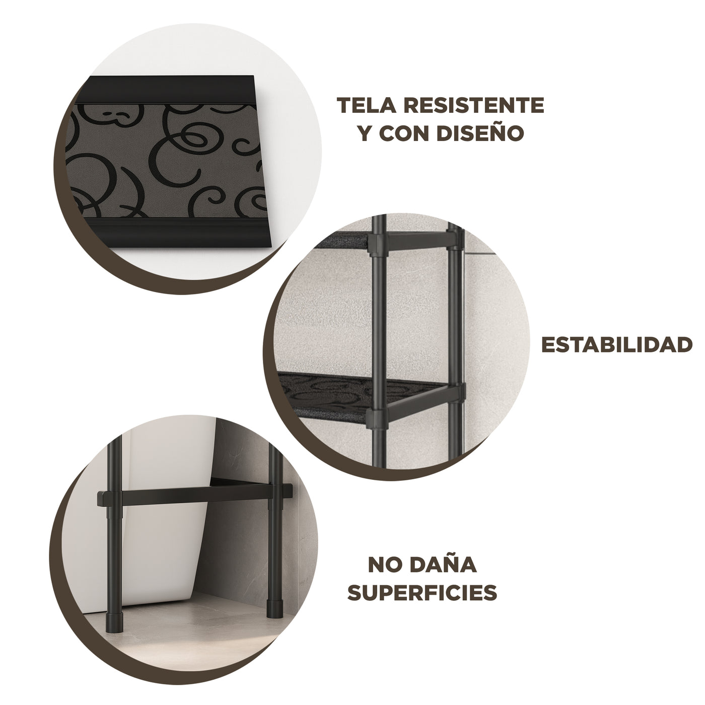 Rack Organizador Metálico para Hogar color Negro