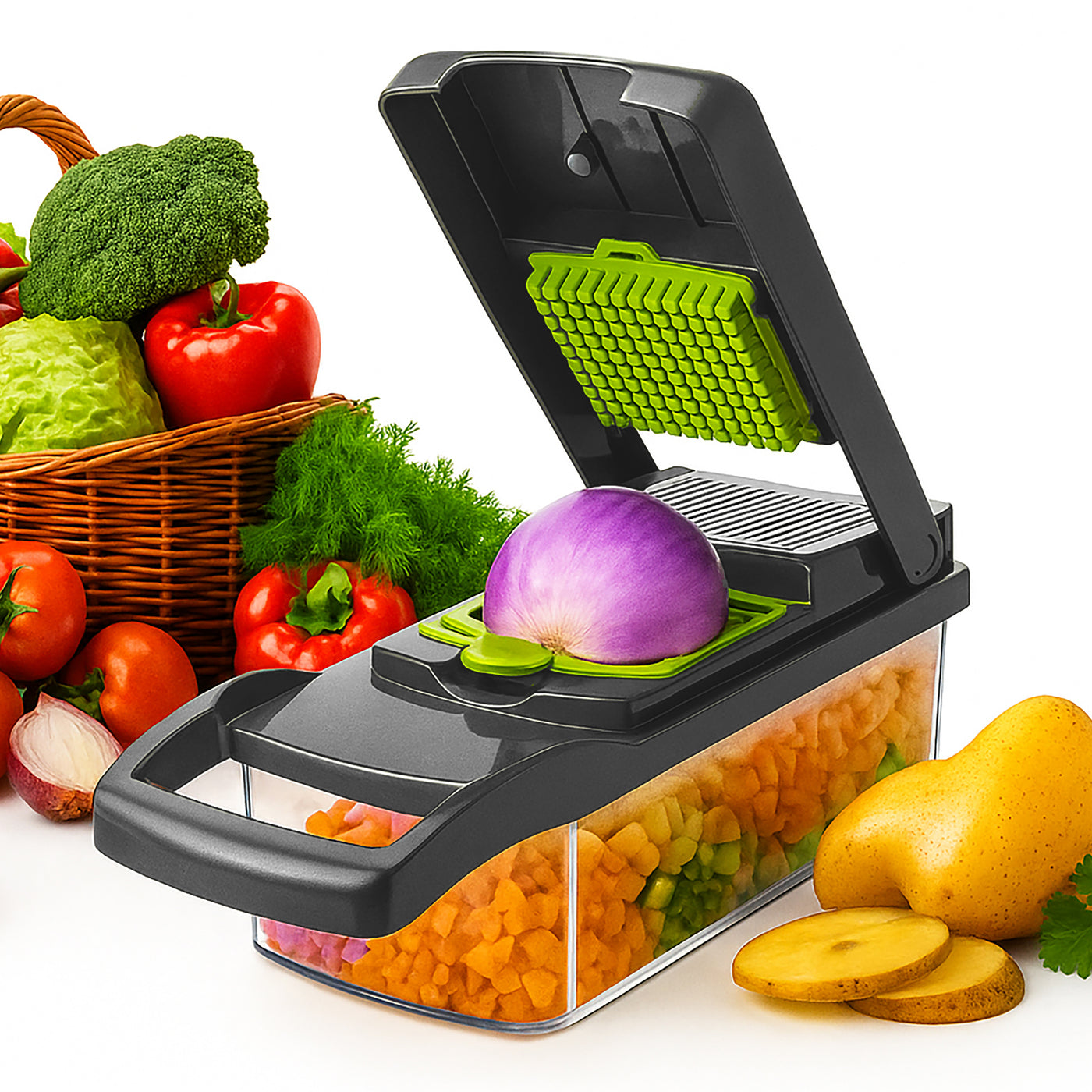 Rebanador de Verduras Multiusos · Set 16 Piezas
