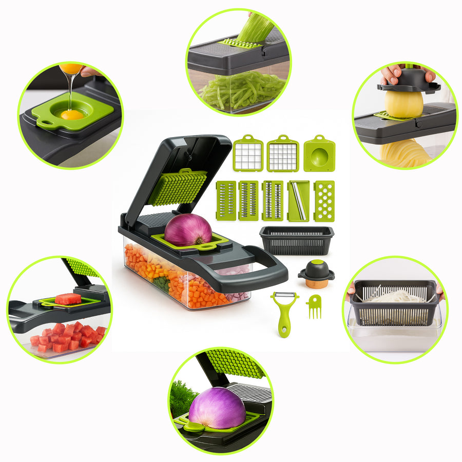 Rebanador de Verduras Multiusos · Set 16 Piezas