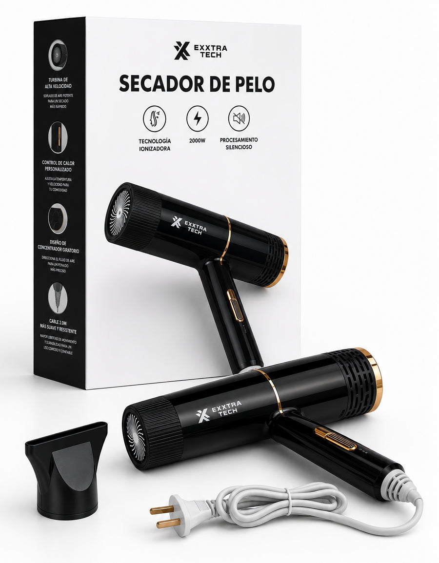 Secadora de Cabello 2000 W con Difusor color Negro