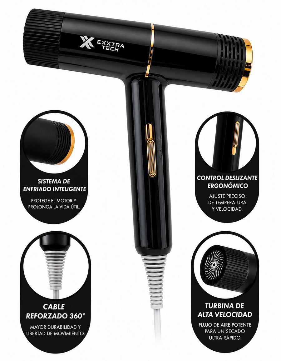 Secadora de Cabello 2000 W con Difusor color Negro