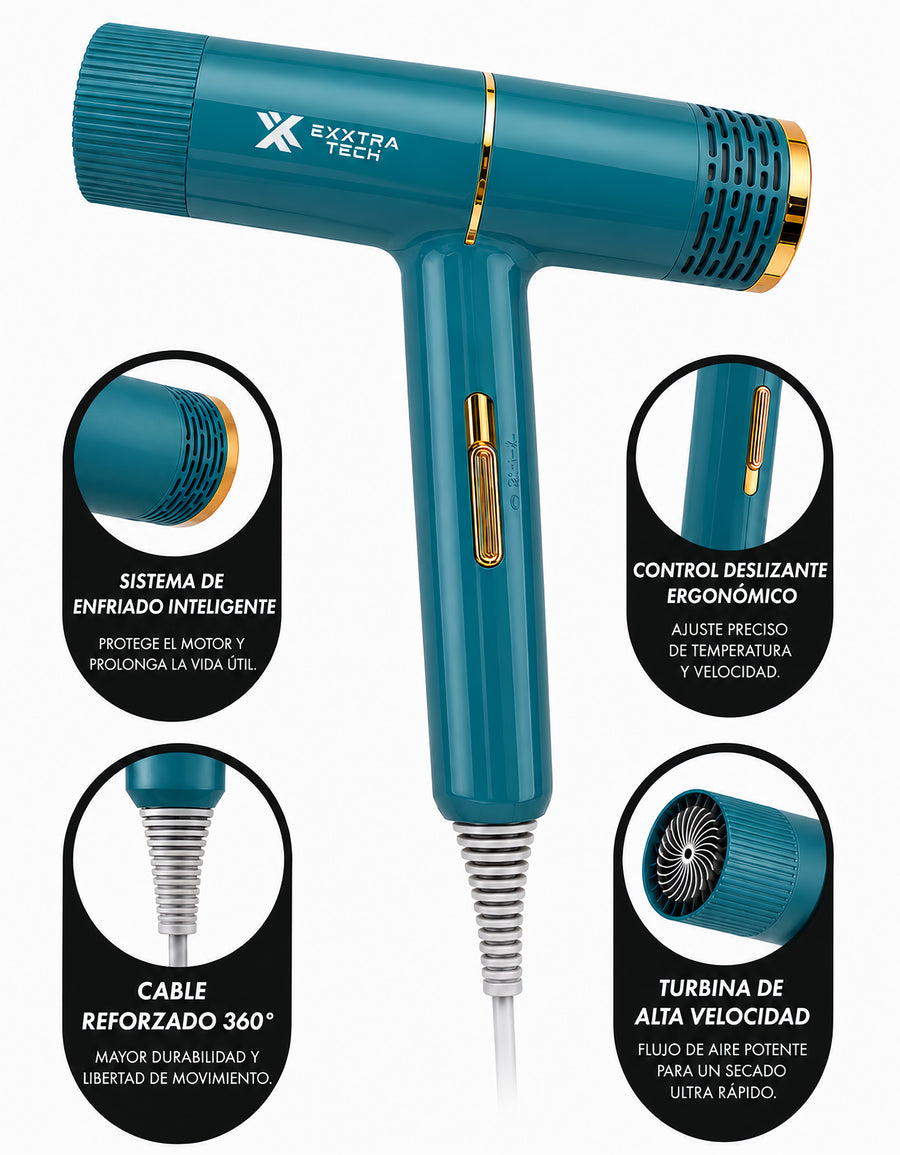 Secadora de Cabello 2000 W con Difusor color Verde