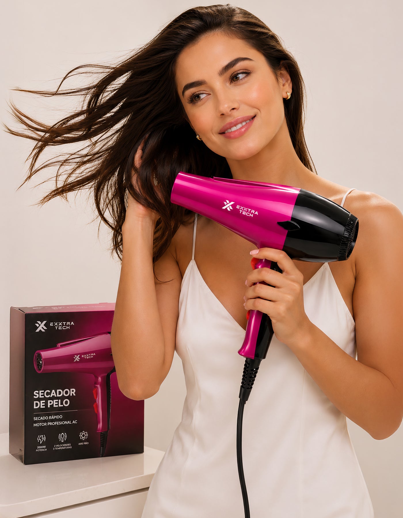 Secadora de Cabello 2000 W · Rosa