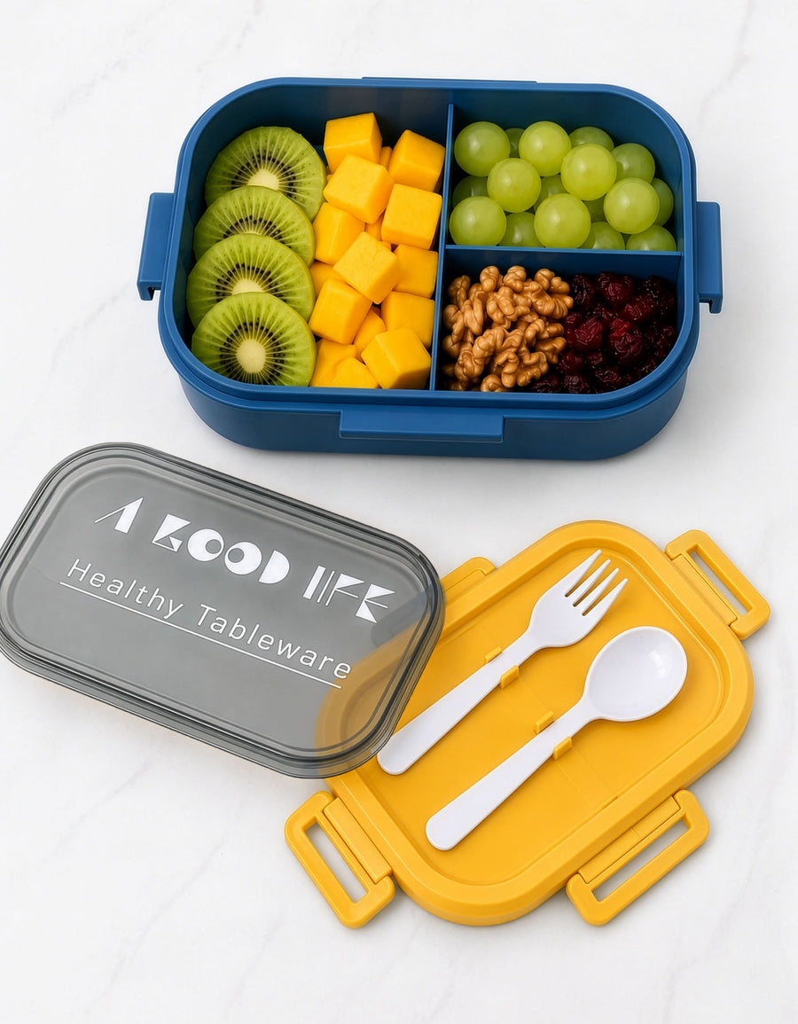 Set Contenedor de Comida y Vaso · Lonchera Escolar color Azul