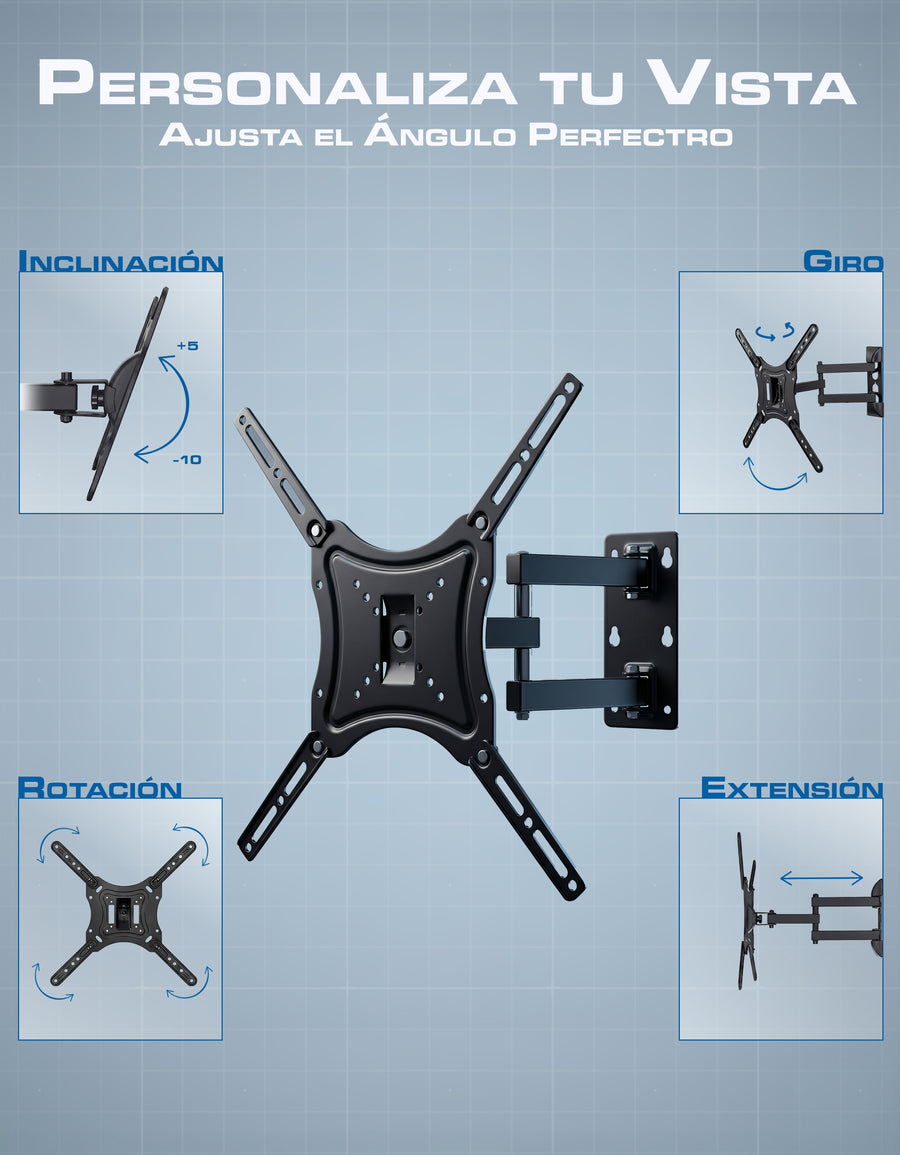Soporte de Pared para Pantalla 14 a 55 Pulgadas · Con Inclinación