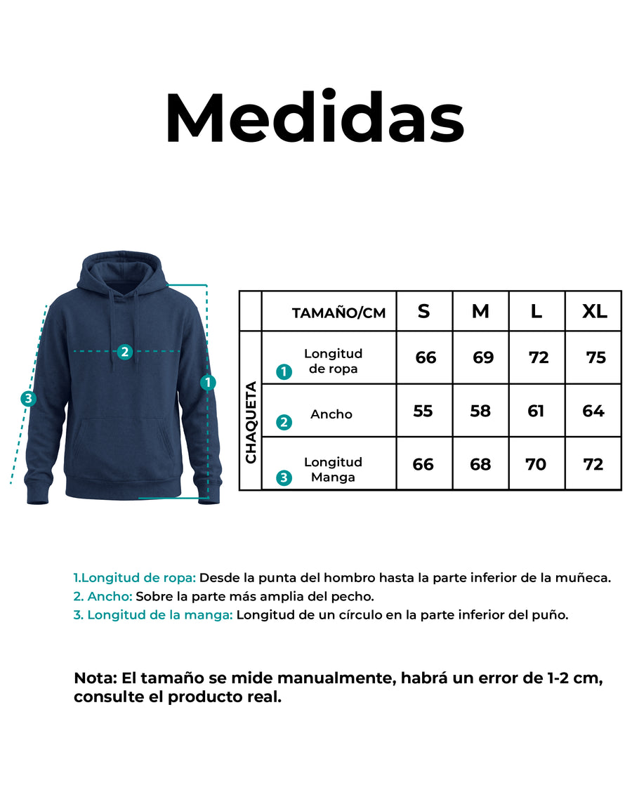 Sudadera Hombre Hoodie con Capucha Fleece · Bolsillo Canguro color Azul Marino