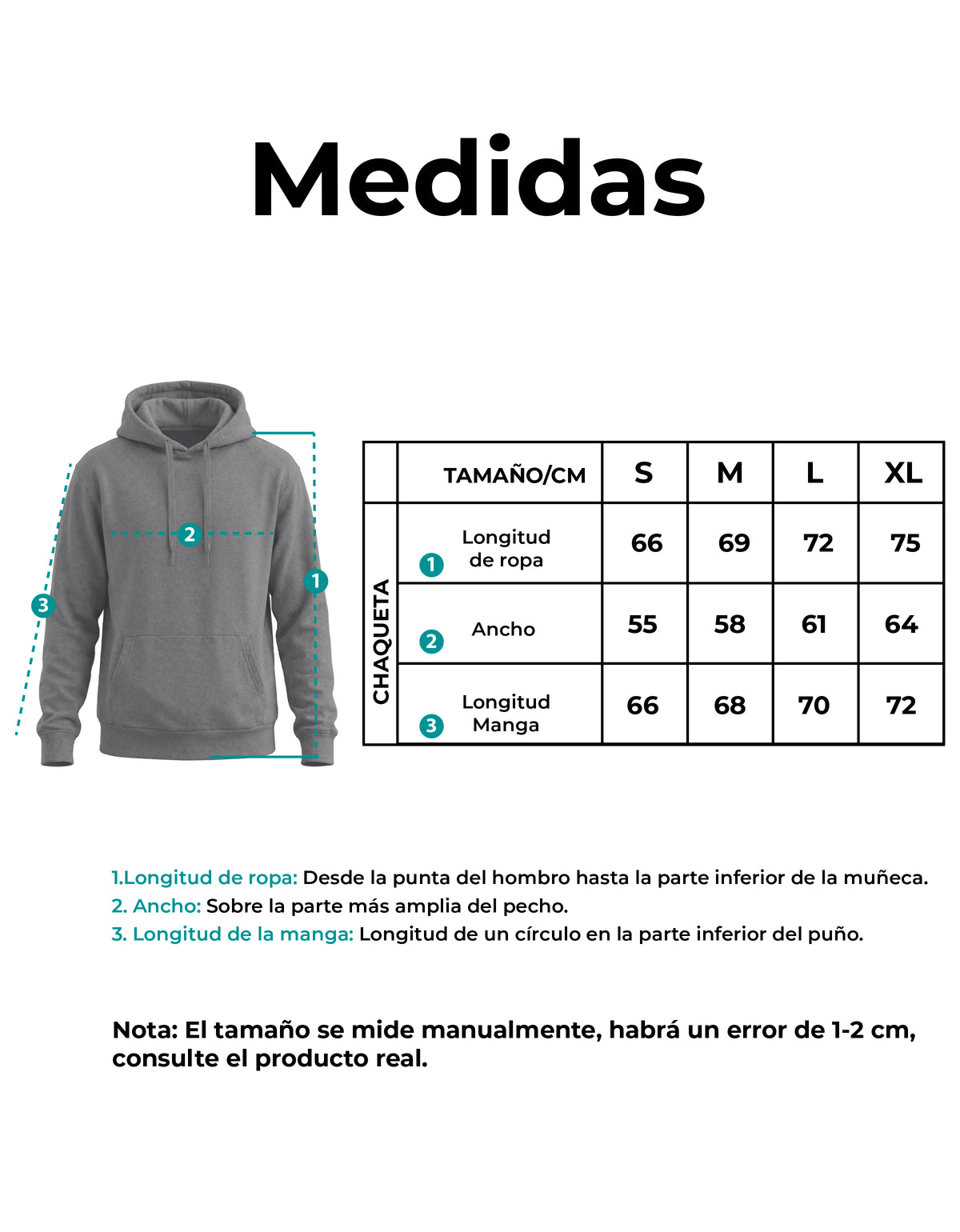 Sudadera Hombre Hoodie con Capucha Fleece · Bolsillo Canguro color Gris Oxford
