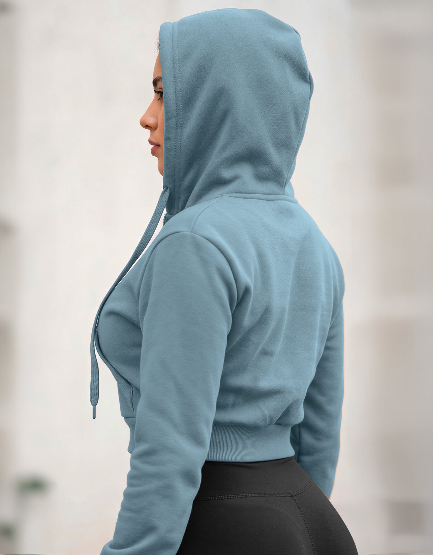 Sudadera Mujer Cuello Redondo Fleece color Acero