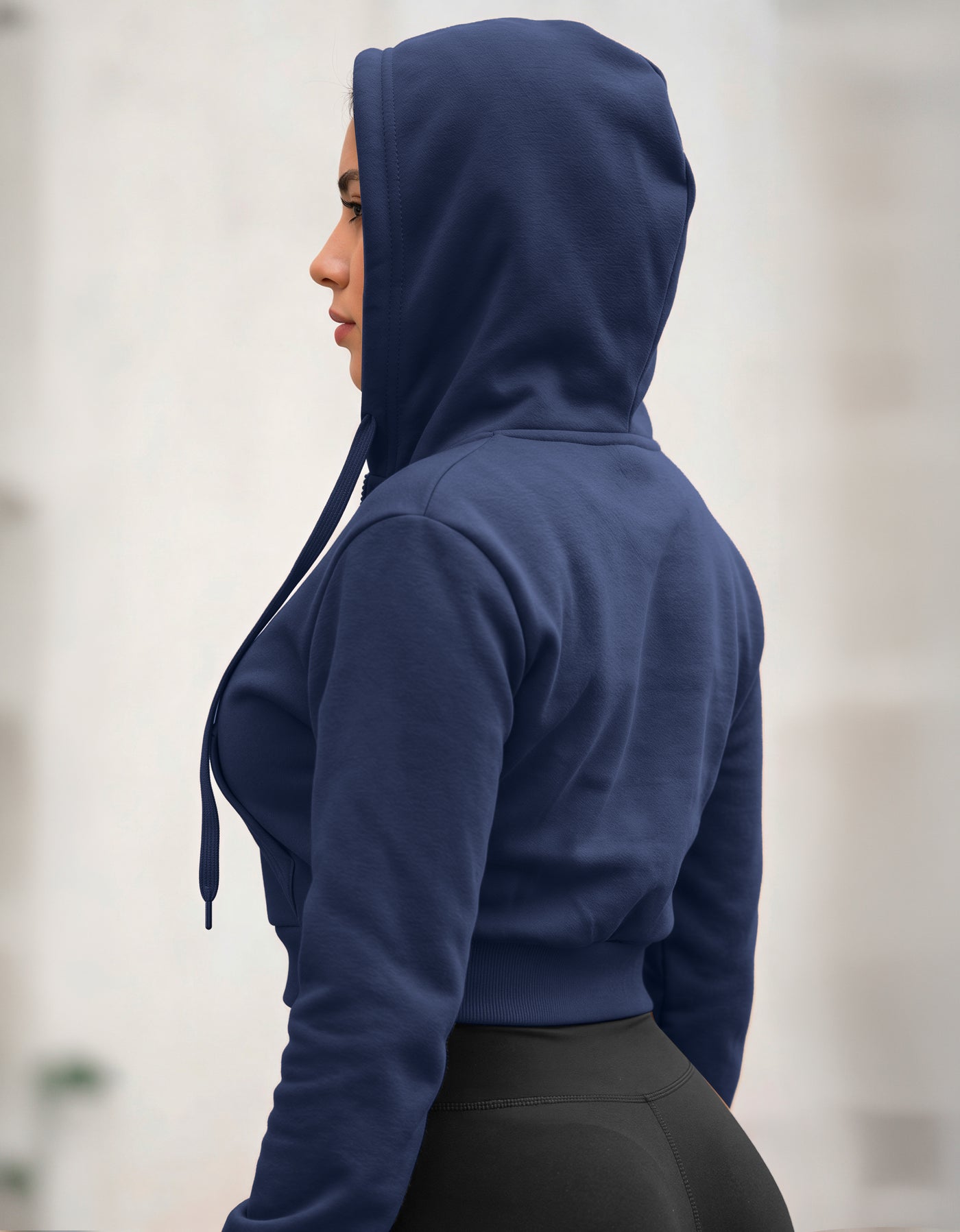 Sudadera Mujer Cuello Redondo Fleece color Azul Marino