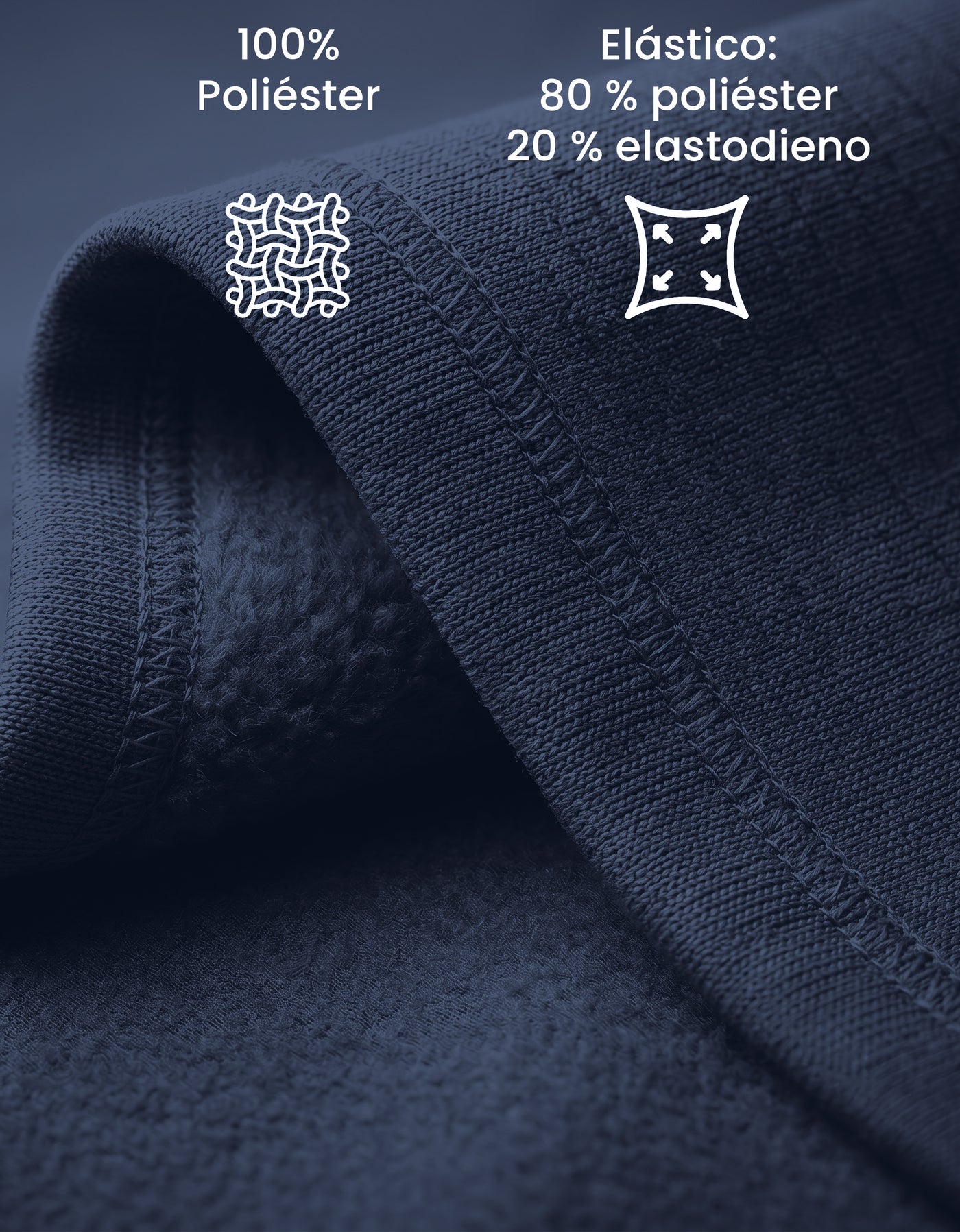 Sudadera Mujer Cuello Redondo Fleece color Azul Marino