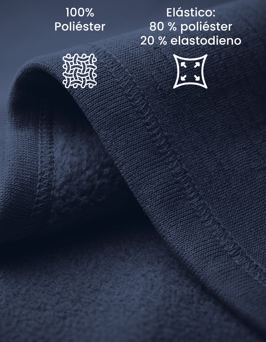 Sudadera Mujer Cuello Redondo Fleece color Azul Marino