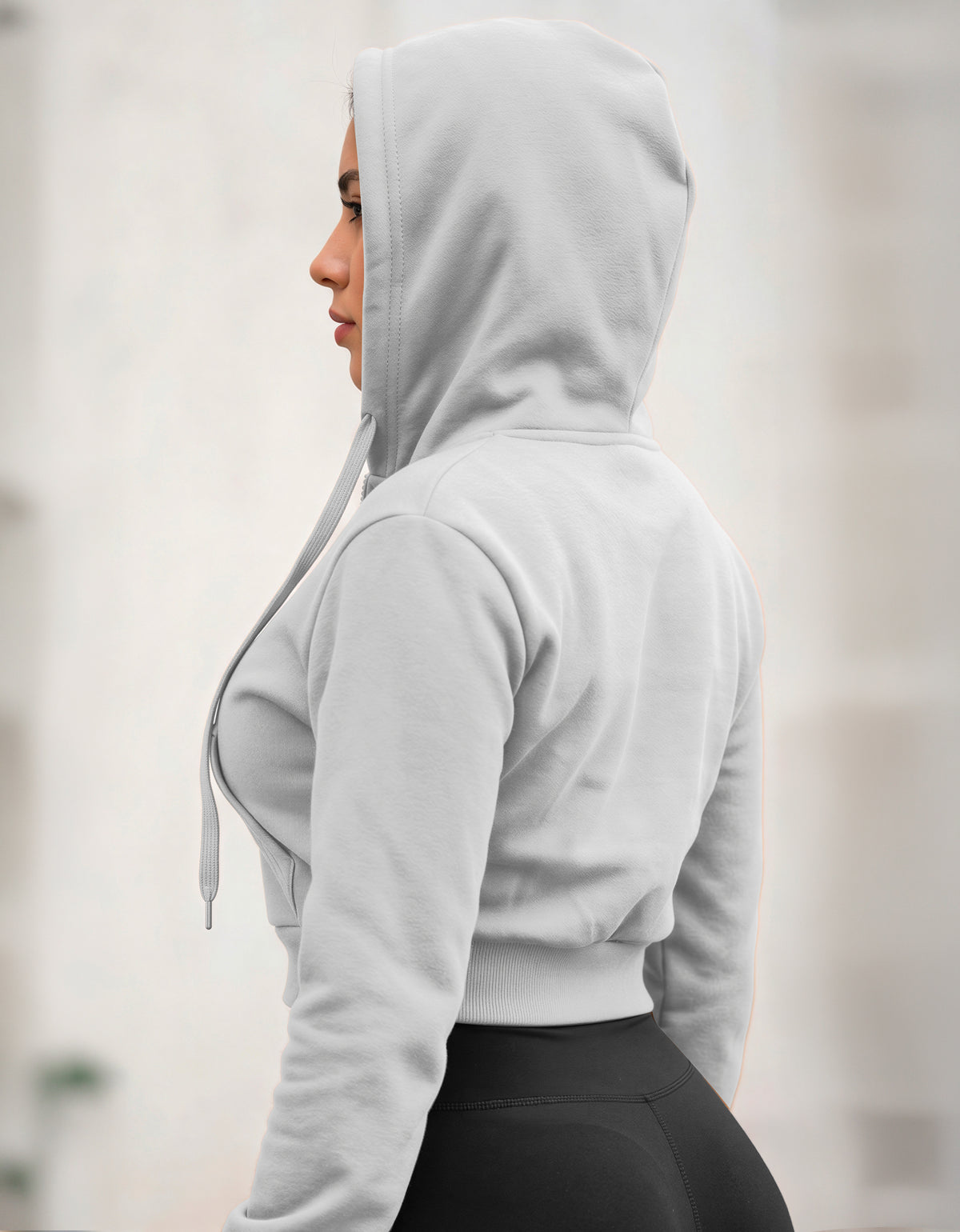 Sudadera Mujer Cuello Redondo Fleece color Gris Jaspe