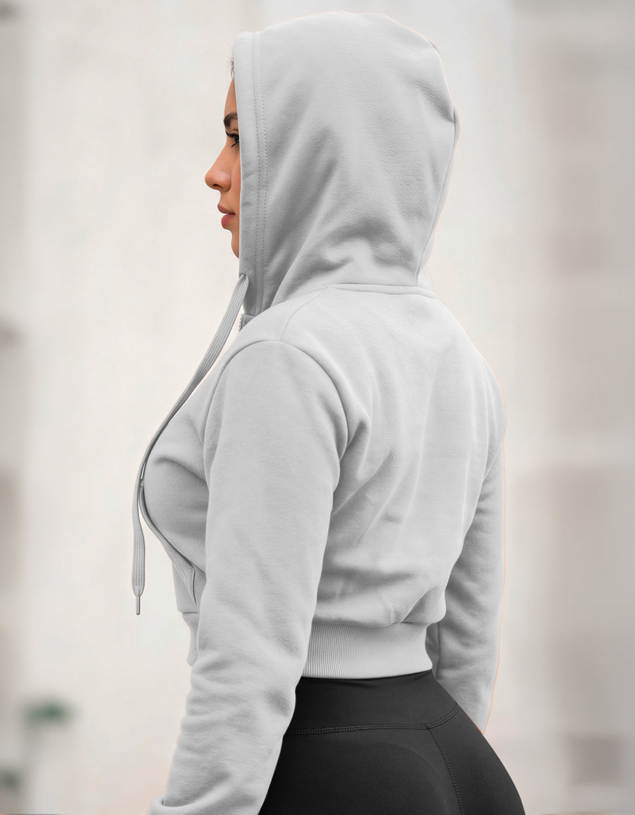 Sudadera Mujer Cuello Redondo Fleece color Gris Jaspe